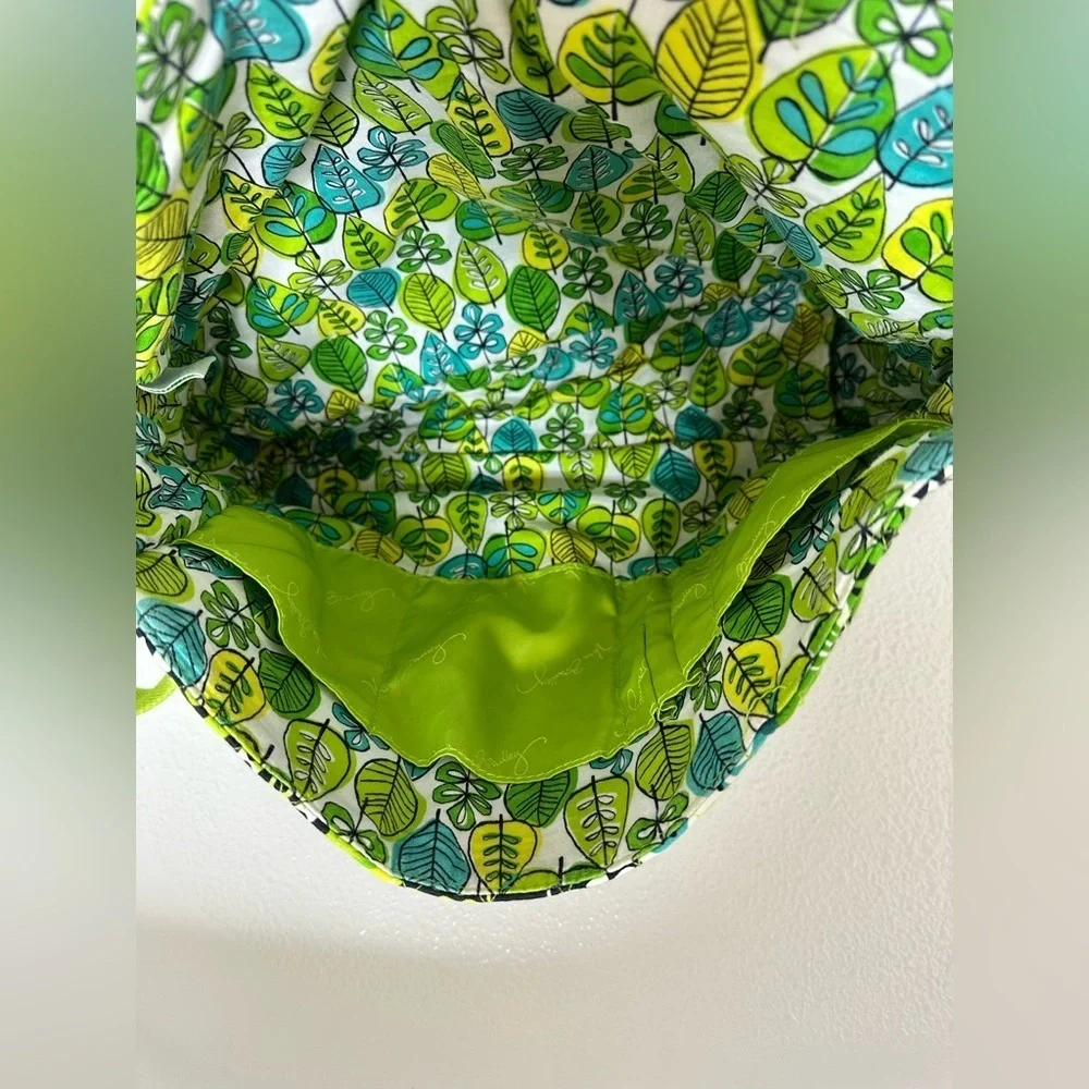 Vera Bradley Naturecore Limes Up Green Floral Quilted Laptop Bag Festival